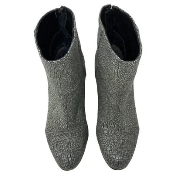 Rag & Bone Iron Classic Newbury Crackle Leather Zip Ankle Boots - Size 7 EU 37.5 - Picture 7 of 11